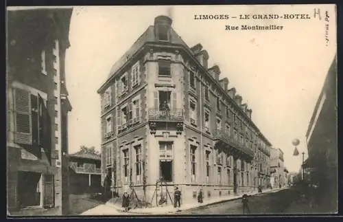 AK Limoges, Le Grand-Hotel, Rue Montmailler