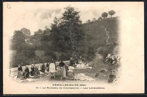 AK Néris-les-Bains /Allier, Le Ruisseau de Cournauron, Les Lavandières