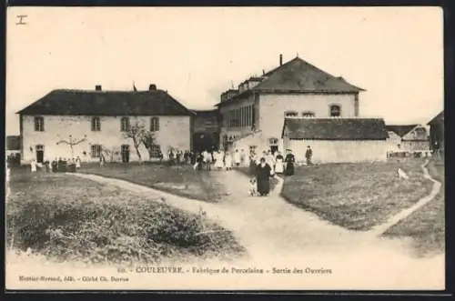AK Couleuvre, Fabrique de Porcelaine, Sortie des Ouvriers