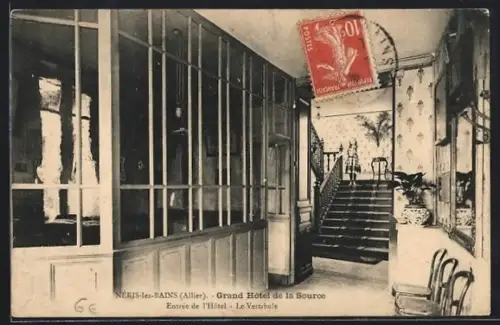 AK Néris-les-Bains /Allier, Grand Hôtel de la Source, Entrée de l`Hôtel, Le Vestibule