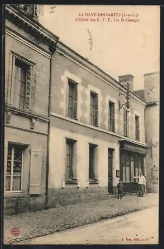 AK La Haye-Descartes /I.-et-L., L`Hôtel des P. T. T., rue St-Georges