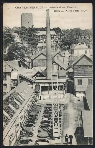 AK Châteaurenault, Intérieur d`une Tannerie Usine L. Nioré-Testu et Cie