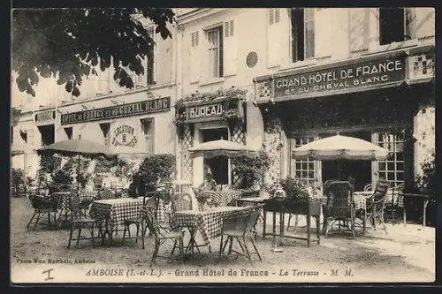 AK Amboise /I.-et-L., Grand Hôtel de France, La Terrasse