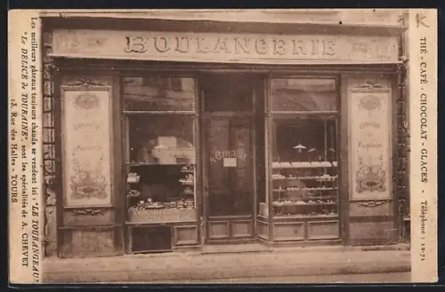 AK Tours, Facade de la boulangerie-pâtisserie Chevet, Rue des Halles