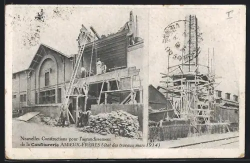 AK Tours, Nouvelles constructions pour l`agrandissement de la Confiserie Amieux-Frères, 1914