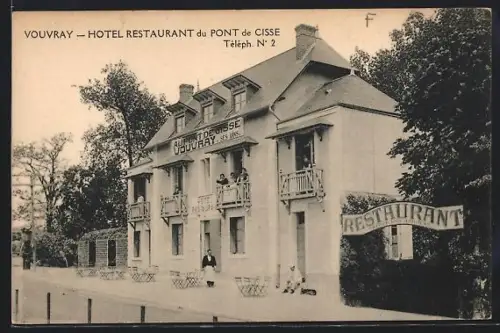 AK Vouvray, Hôtel Restaurant du Pont de Cisse avec terrasse et balcons