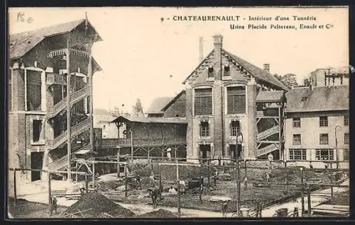 AK Château-Renault, Intérieur d`une tannerie Usine Placide Peltereau, Enault et Cie
