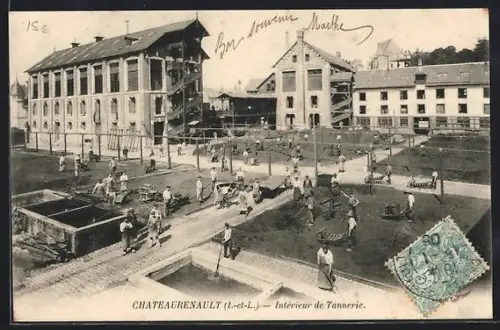 AK Château-Renault /I.-et-L., Intérieur de Tannerie