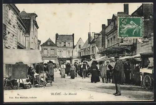 AK Bléré, Le Marché animé dans la rue principale