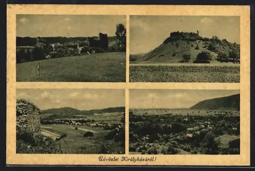 AK Királyháza, Teilansicht, Ruine, Ortspartie