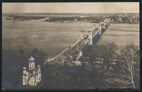 AK Kiew, Dnjepr mit Kettenbrücke