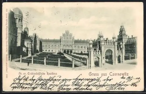 AK Czernowitz, Gr. or. Erzbischöfliche Residenz