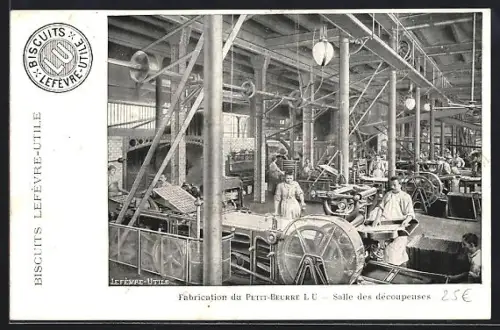 Künstler-AK Nantes, Biscuit Lefevre-Utile, Fabrication du Petit-Beurre, Salle des decoupeuses