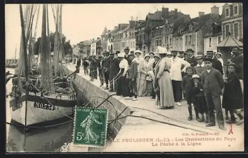 AK Le Pouliguen /L.-I., Les Distractions du Pays, La Pêche à la Ligne