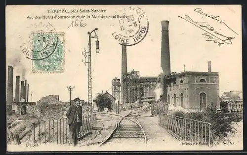 AK Trignac /Saint-Nazaire, Vue des Hauts-Fourneaux et de la Machine soufflante
