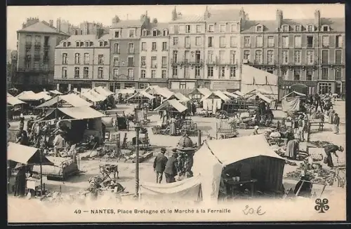 AK Nantes, Place Bretagne et le Marché à la Ferraille