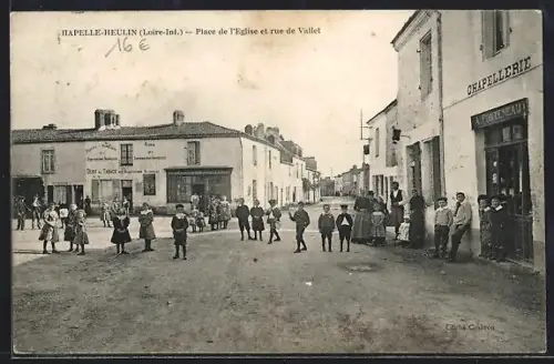 AK Chapelle-Heulin /Loire-Inf., Place de l`Église et rue de Vallet