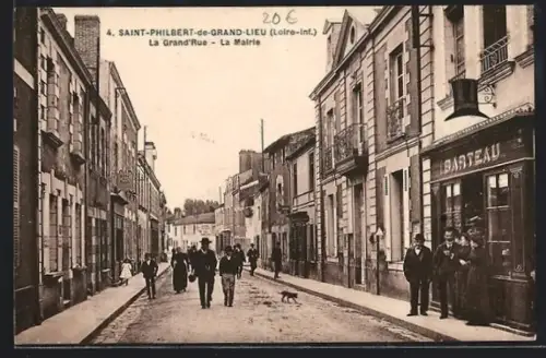 AK Saint-Philibert-de-Grand-Lieu /Loire-Inf., La Grand`Rue, La Mairie