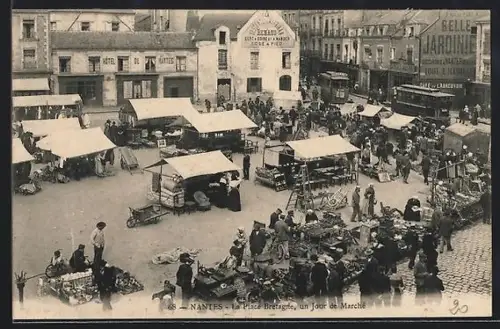 AK Nantes, La Place Bretagne, un jour de marché