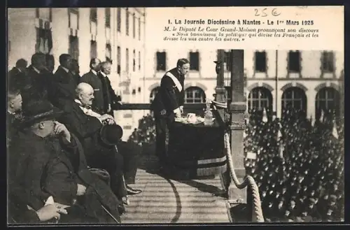 AK Nantes, La Journée Diocésaine avec discours de M. le Député Le Cour Grandmaison, 1er mars 1925