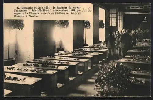 AK Nantes, La Chapelle ardente au Château des Ducs de Bretagne après le naufrage du Saint-Philibert