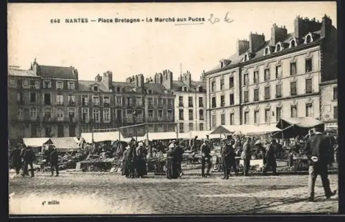 AK Nantes, Place Bretagne, Le Marché aux Puces