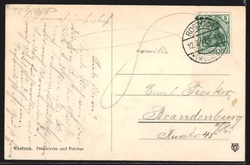 AK Rostock, Petrikirche und Petritor