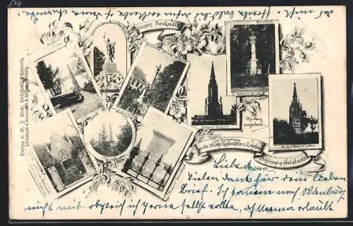 AK Schleswig-Holstein, Denkmäler zur Erinnerung an die Erhebung 1848-1851, Reichseinigungskriege