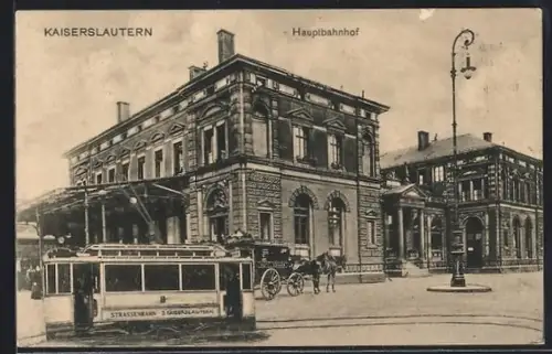 AK Kaiserslautern, Hauptbahnhof mit Strassenbahn