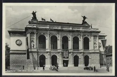 AK Augsburg, Neues Stadttheater mit 