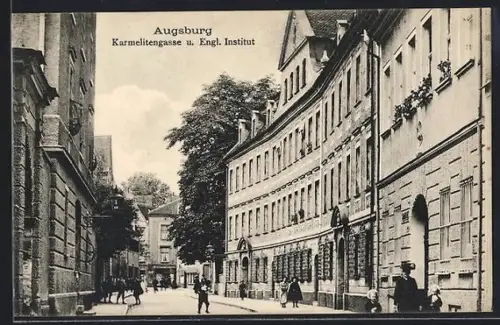 AK Augsburg, Karmelitengasse und Englisches Institut
