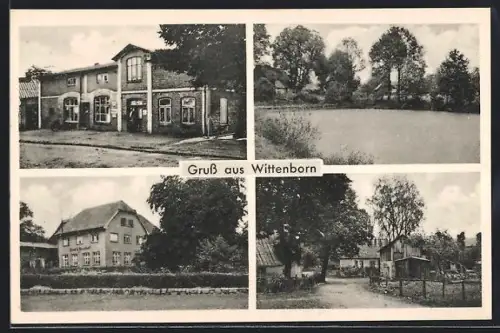 AK Wittenborn, Studt`s Gasthof, Gebäudeansicht, Ortspartie