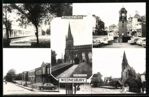 AK Wednesbury, Parish Church, College of Commerce, High Street