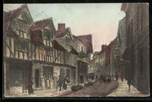Künstler-AK Wolverhampton, Old Lichfield Street