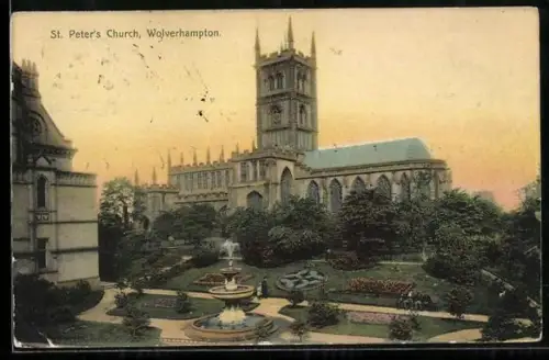 AK Wolverhampton, St. Peter`s Church with garden