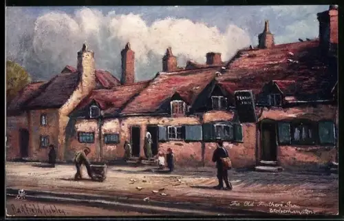 Künstler-AK Wolverhampton, The Old Feathers Inn