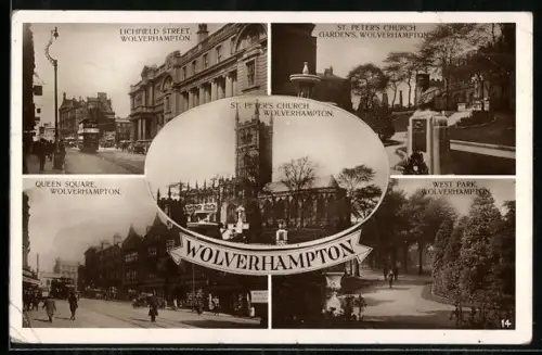 AK Wolverhampton, St. Peter`s Church, West Park, Queen Square