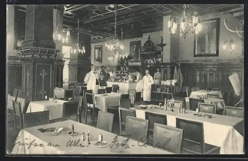 AK Berlin-Tiergarten, Gasthaus Zum Schultheiss, Parterreräume mit Gemälden, Potsdamer Platz