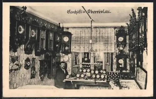 AK Thierstein-Oberröslau, Uhrmacher Sig. Schirndig