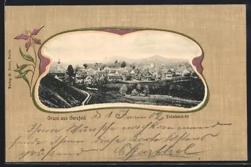 Passepartout-AK Gersfeld, Totalansicht