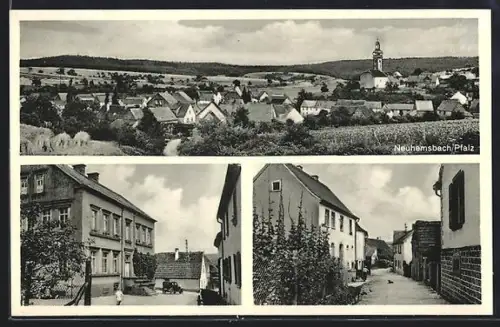 AK Neuhemsbach / Pfalz, Strassenpartie im Ort, Ortsansicht