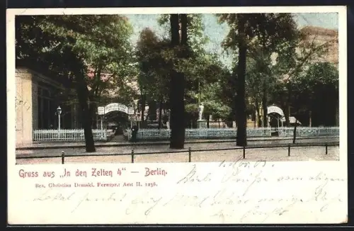 AK Berlin-Tiergarten, Partie in den Zelten 4