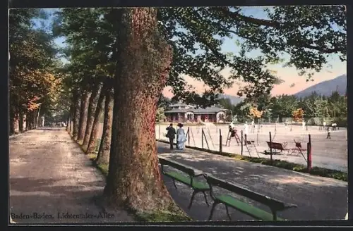 AK Baden-Baden, Tennisplatz, Lichtentaler-Allee