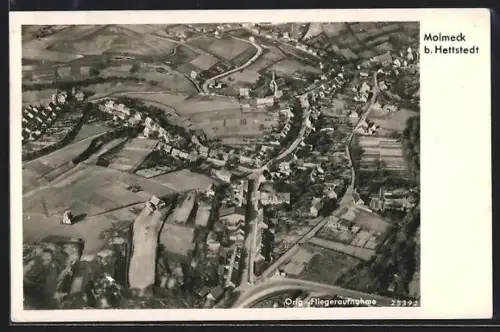 AK Molmeck b. Hettstedt, Teilansicht, Fliegeraufnahme