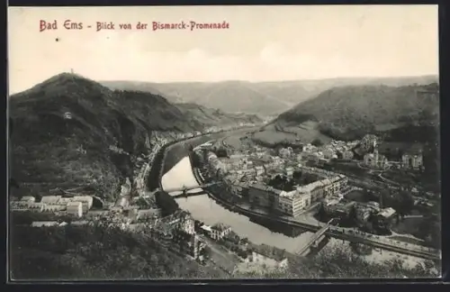 AK Bad Ems, Blick von der Bismarck-Promenade