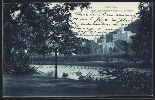 AK Bad Ems, Russische Kirche und Balmoral