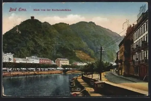 AK Bad Ems, Blick von der Kurhausbrücke