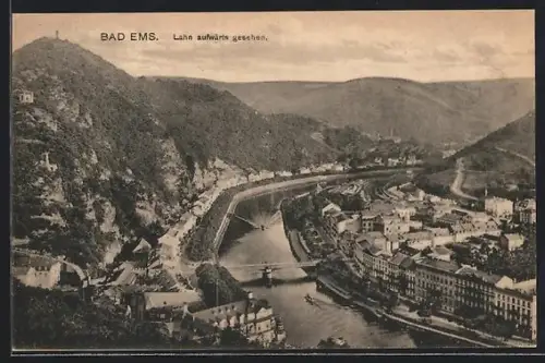AK Bad Ems, Lahn aufwärts gesehen