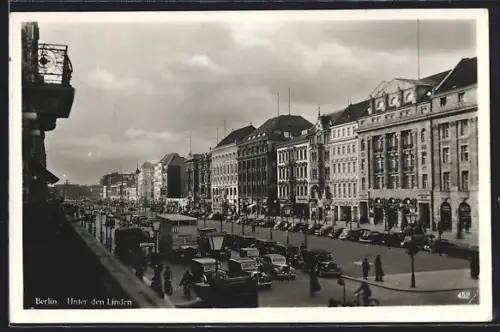 AK Berlin, Unter den Linden mit Autos