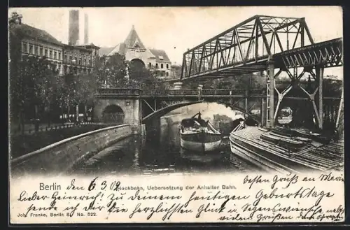 AK Berlin-Kreuzberg, Hochbahn, Übersetzung der Anhalter Bahn